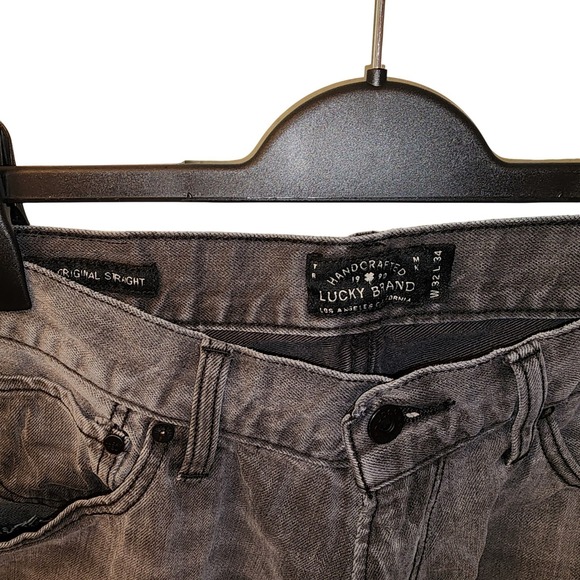 Lucky Brand Mens Jeans 221 Size 32x34 Original Straight Jeans‎ Gray Wash - Picture 4 of 12